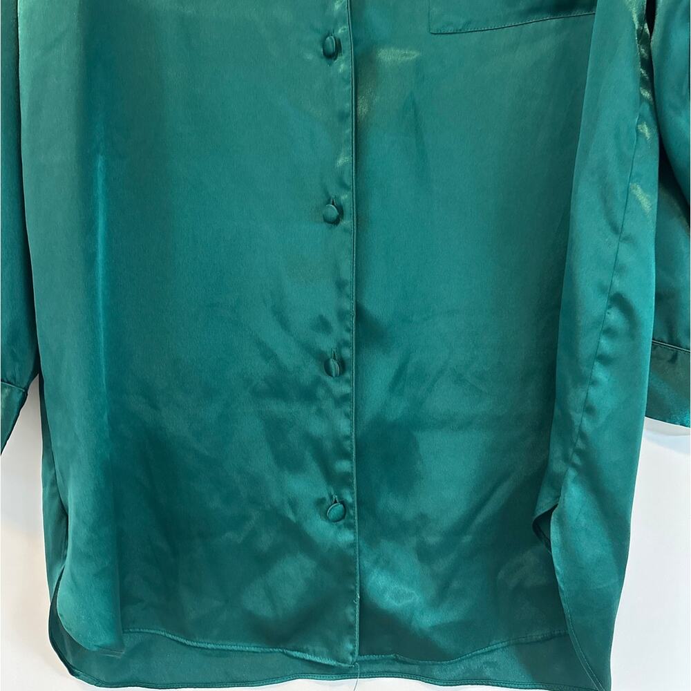 Vintage Victoria's Secret VS Gold Label Long Sleeve Pajama Night Shirt Satin S - Picture 3 of 11